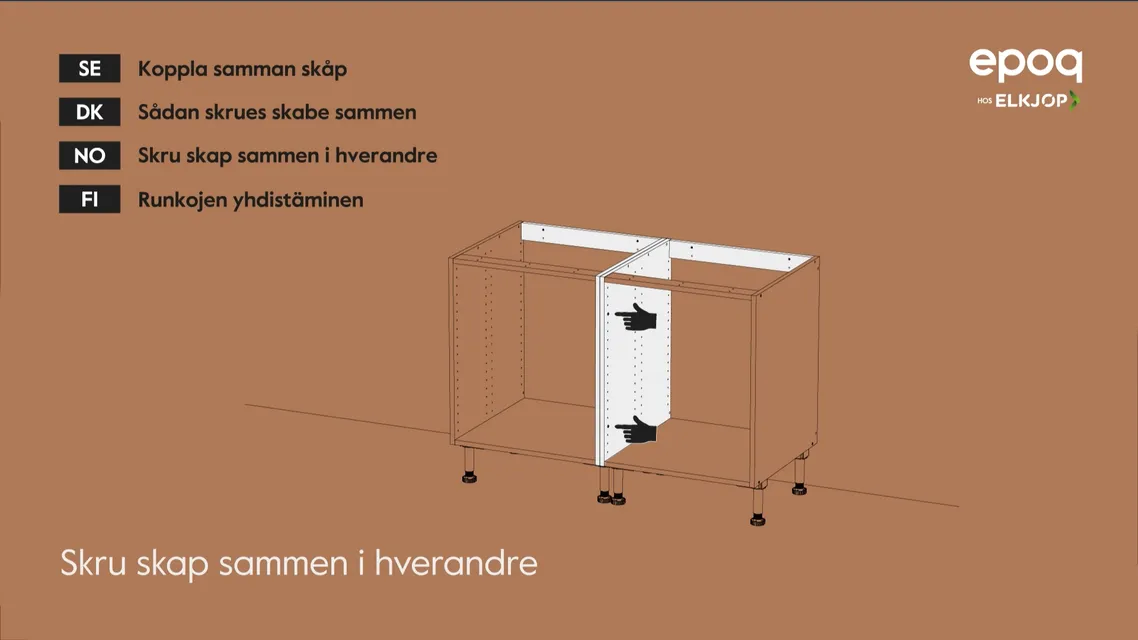 Montering av skap og hjørneskap i Epoq-kjøkken