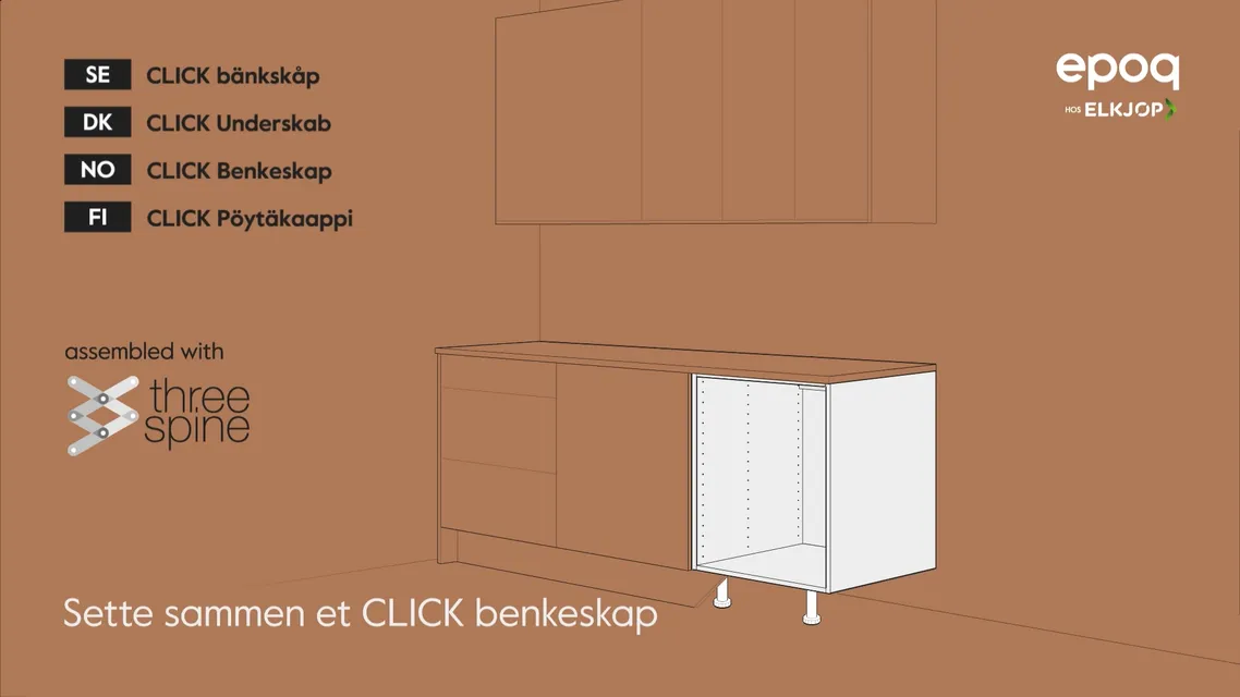 Epoq 03. Sette sammen et click-benkeskap 60cm